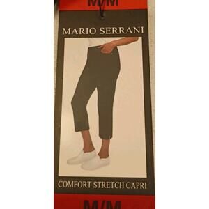 Mario Serrani Women's Comfort Stretch Capri Pants, Black, Size M
